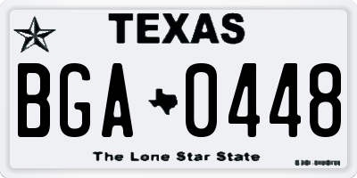 TX license plate BGA0448