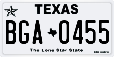 TX license plate BGA0455