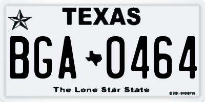 TX license plate BGA0464