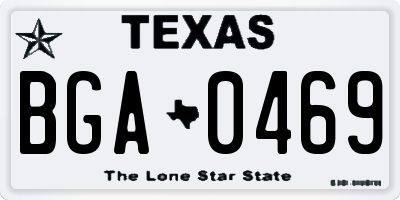 TX license plate BGA0469