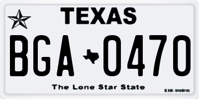 TX license plate BGA0470