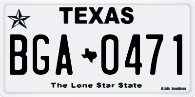 TX license plate BGA0471