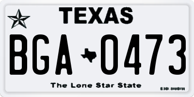 TX license plate BGA0473