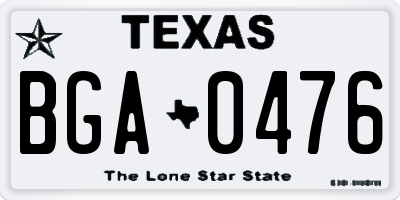 TX license plate BGA0476