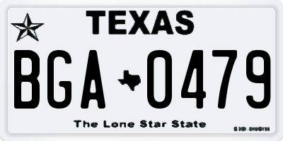 TX license plate BGA0479
