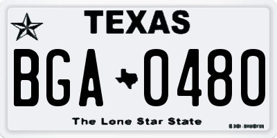 TX license plate BGA0480