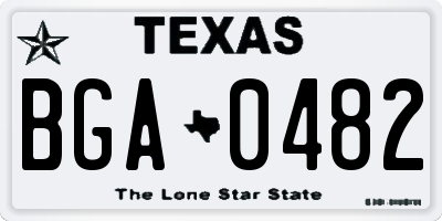 TX license plate BGA0482