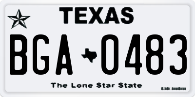 TX license plate BGA0483