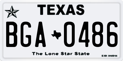 TX license plate BGA0486