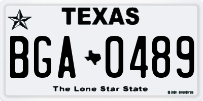 TX license plate BGA0489