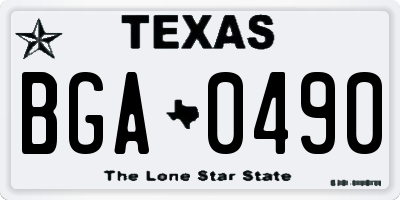 TX license plate BGA0490