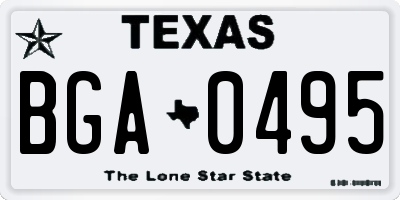 TX license plate BGA0495