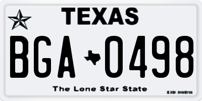 TX license plate BGA0498