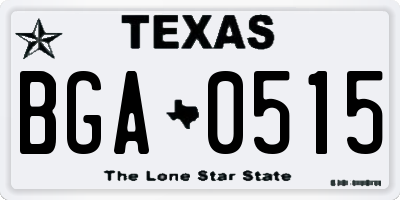 TX license plate BGA0515