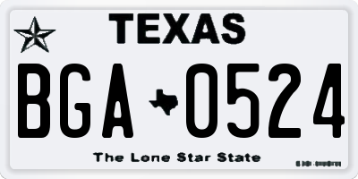 TX license plate BGA0524