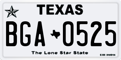 TX license plate BGA0525