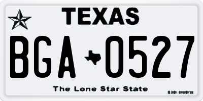 TX license plate BGA0527