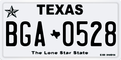 TX license plate BGA0528