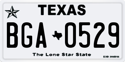 TX license plate BGA0529
