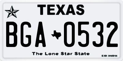 TX license plate BGA0532