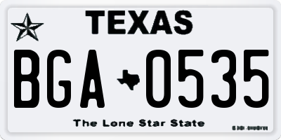 TX license plate BGA0535