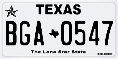 TX license plate BGA0547