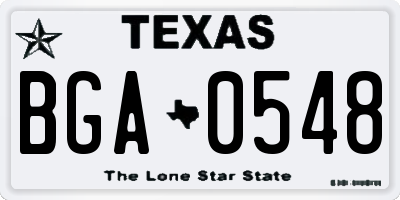 TX license plate BGA0548