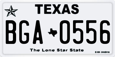 TX license plate BGA0556