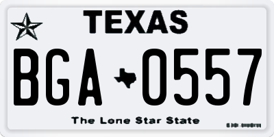 TX license plate BGA0557