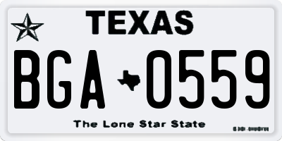 TX license plate BGA0559