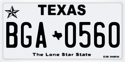 TX license plate BGA0560