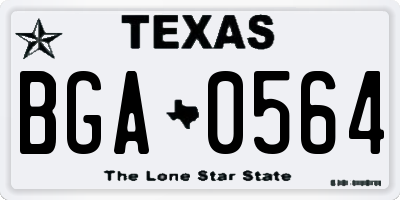 TX license plate BGA0564