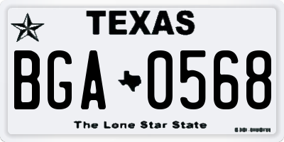 TX license plate BGA0568
