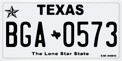 TX license plate BGA0573