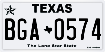 TX license plate BGA0574
