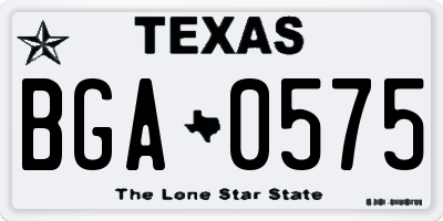 TX license plate BGA0575