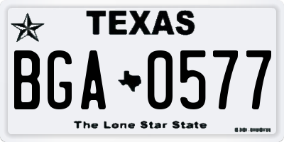 TX license plate BGA0577
