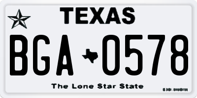 TX license plate BGA0578
