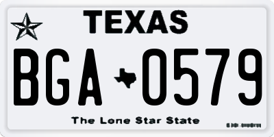 TX license plate BGA0579