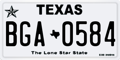 TX license plate BGA0584