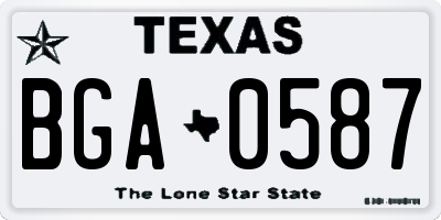 TX license plate BGA0587