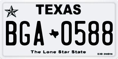 TX license plate BGA0588