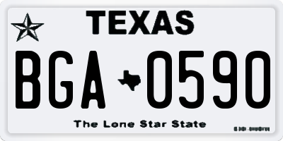 TX license plate BGA0590