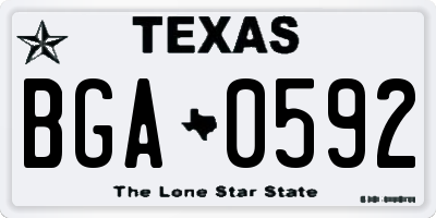 TX license plate BGA0592
