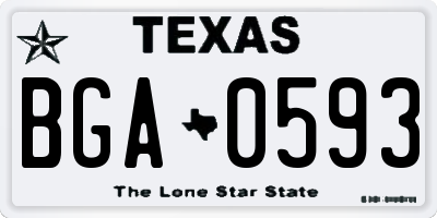 TX license plate BGA0593