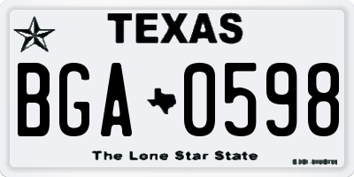 TX license plate BGA0598