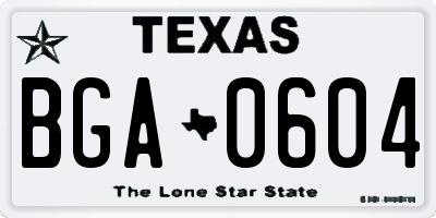 TX license plate BGA0604