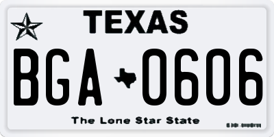 TX license plate BGA0606