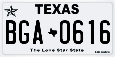 TX license plate BGA0616