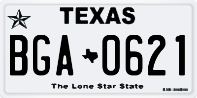 TX license plate BGA0621